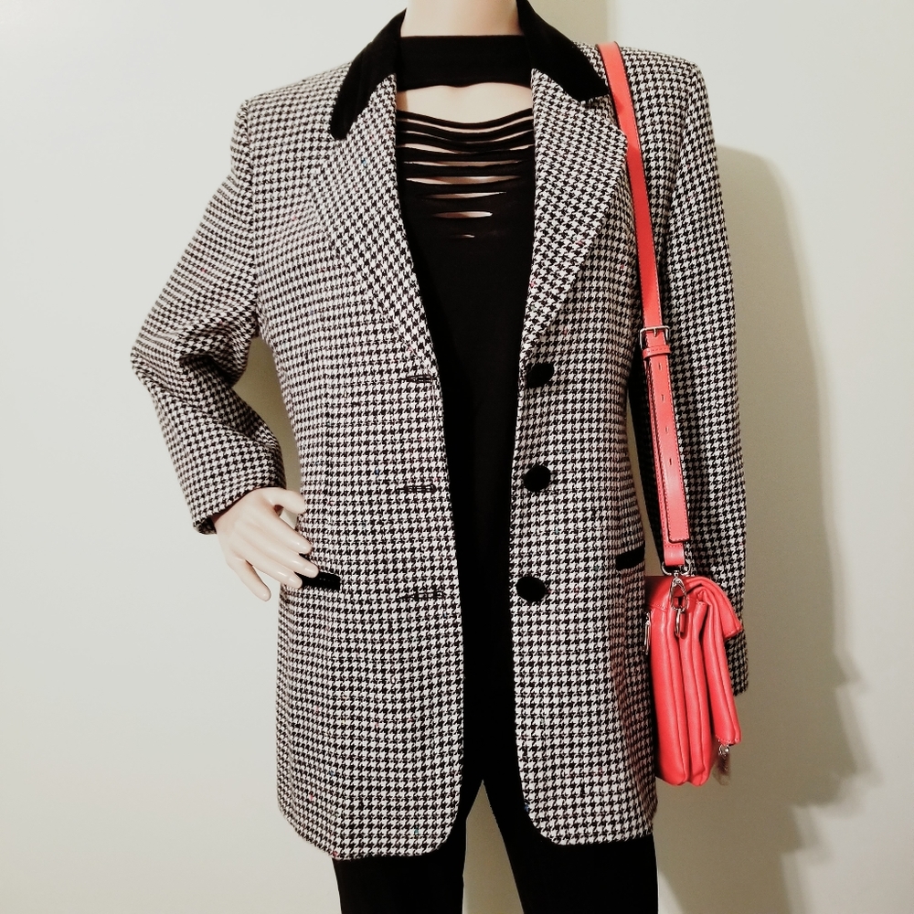Vintage Neon Houndstooth Blazer Size 8